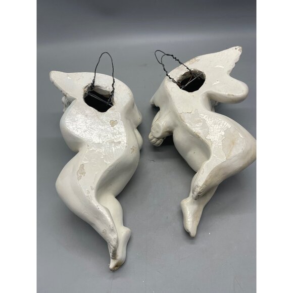 vintage set of 2 Alexander Backer Company figurines Chalkware Cherubs 13" READ - Picture 8 of 11